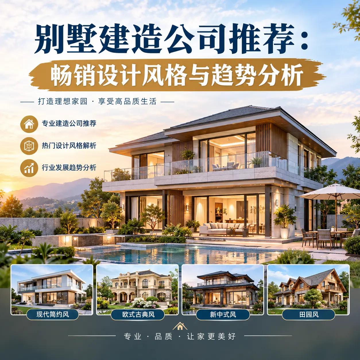 别墅建造公司推荐： 赫章 畅销设计风格与趋势分析