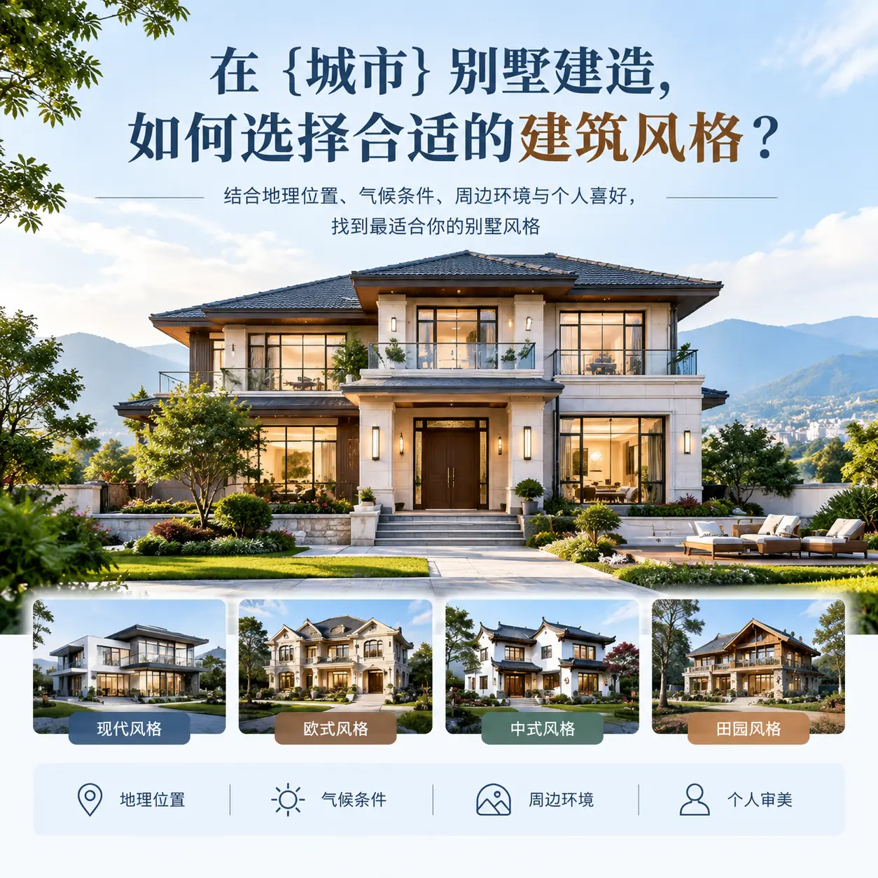 在 赫章 别墅建造,如何选择合适的建筑风格?